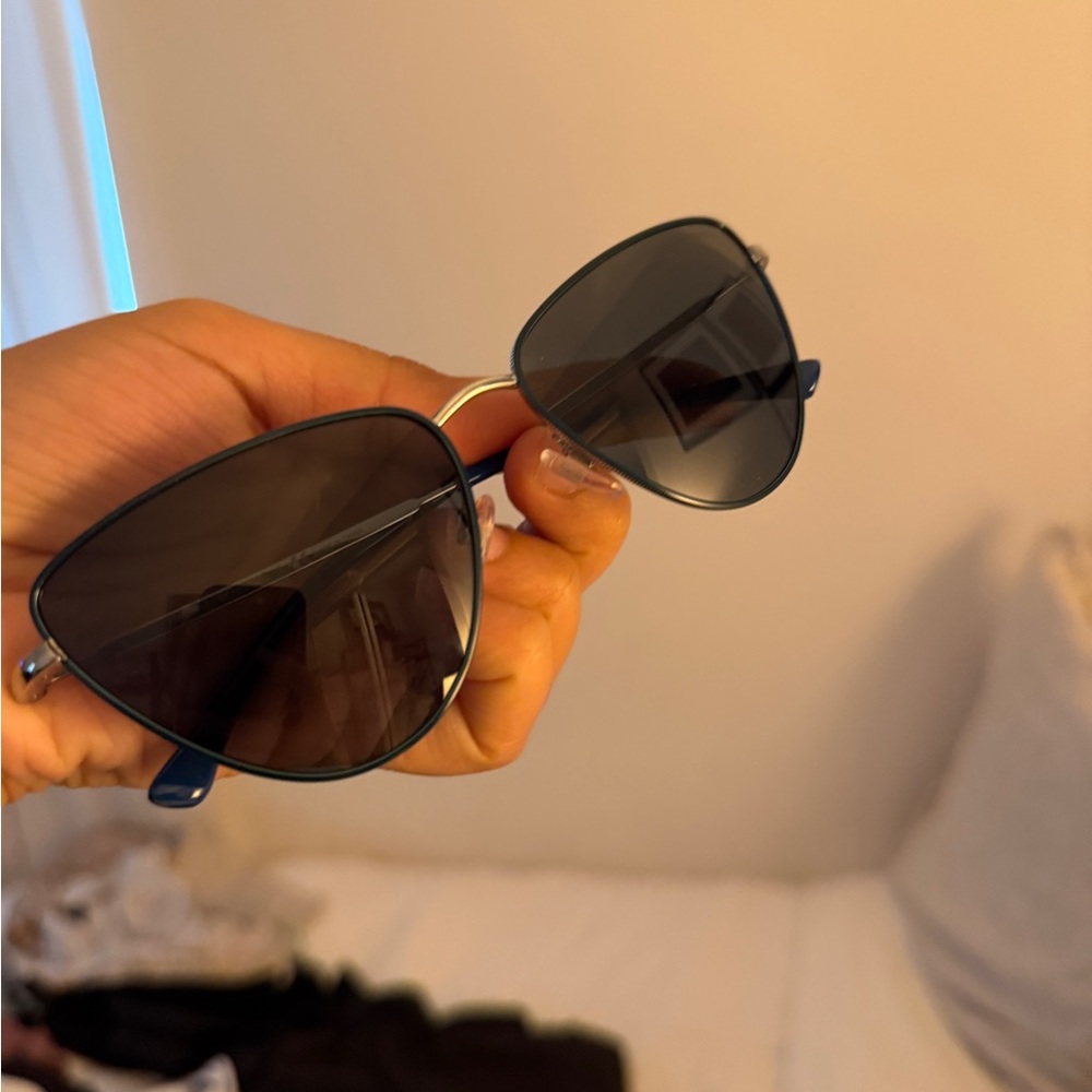 Emporio Armani Black and Blue Aviator Sunglasses